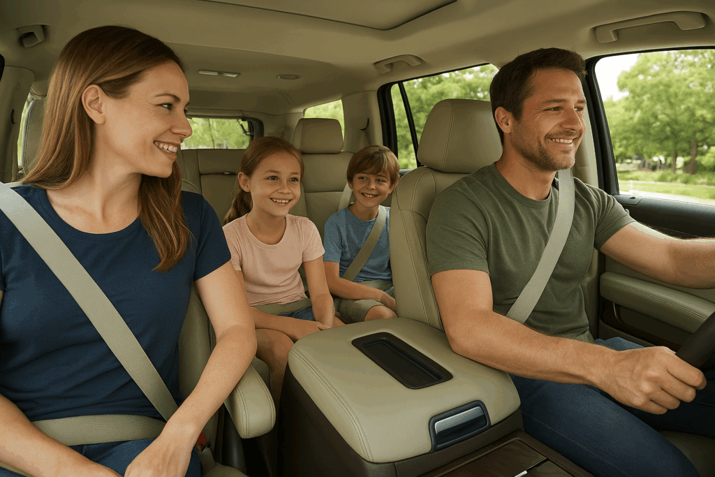 “Spacious SUV interior for family travel in Houston”