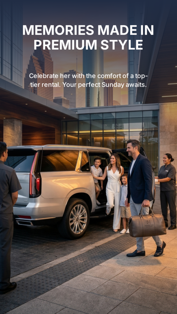 "Houston SUV Rentals team member detailing and inspecting a luxury SUV interior and exterior to ensure premium quality before every rental"