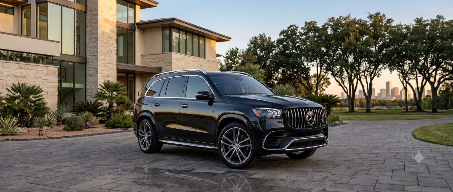 2026 Mercedes-Benz GLS 580 luxury elite SUV available for rental in Houston Texas 24/7